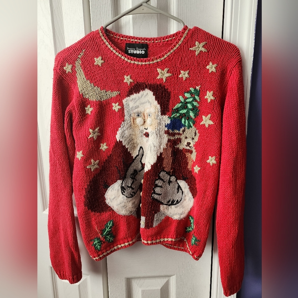 Christmas sweater womens small, Red